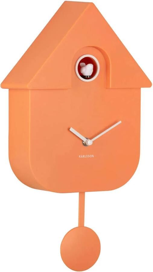 Karlsson Wandklok Modern Cuckoo Oranje 21 5x8 5x41cm