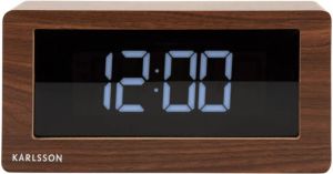 Karlsson Table clock Boxed LED dark wood veneer