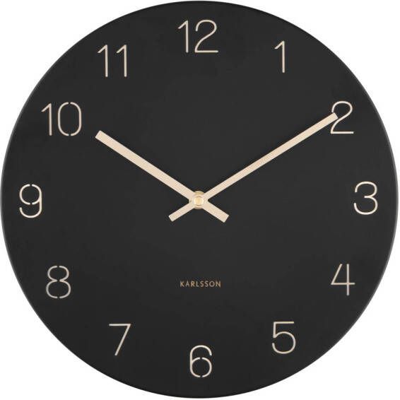 Karlsson Wandklok Charm Gegraveerde nummers Zwart Ø35cm - Foto 1
