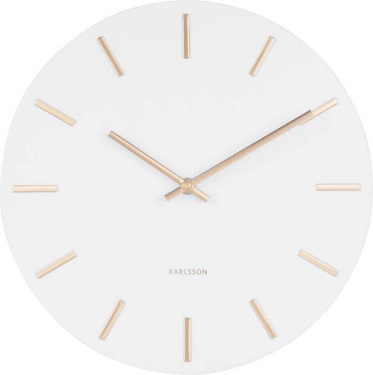 Karlsson Wandklok Charm Staal Wit met Gouden wijzers Small Ø30cm - Foto 2