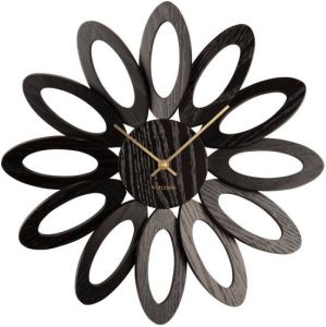 Karlsson Wall clock Fiore wood veneer black
