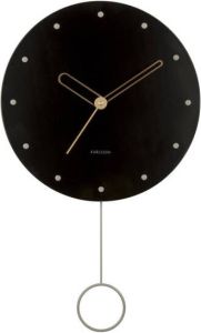 Karlsson Wall clock Studs pendulum wood black