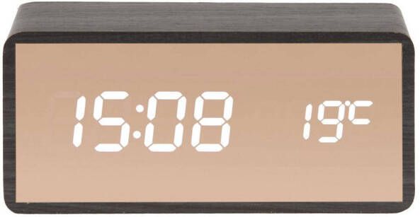 Karlsson Alarm clock Copper Mirror LED black wood veneer