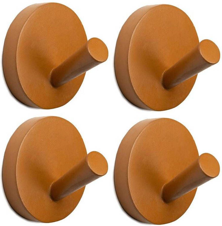Kidsdepot Kapstokhaak Xion 4 st 8 cm hout terracottakleurig