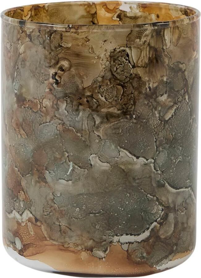 Light & Living glazen waxinelichthouder DALINO 10x13 cm bruin blauwgrijs