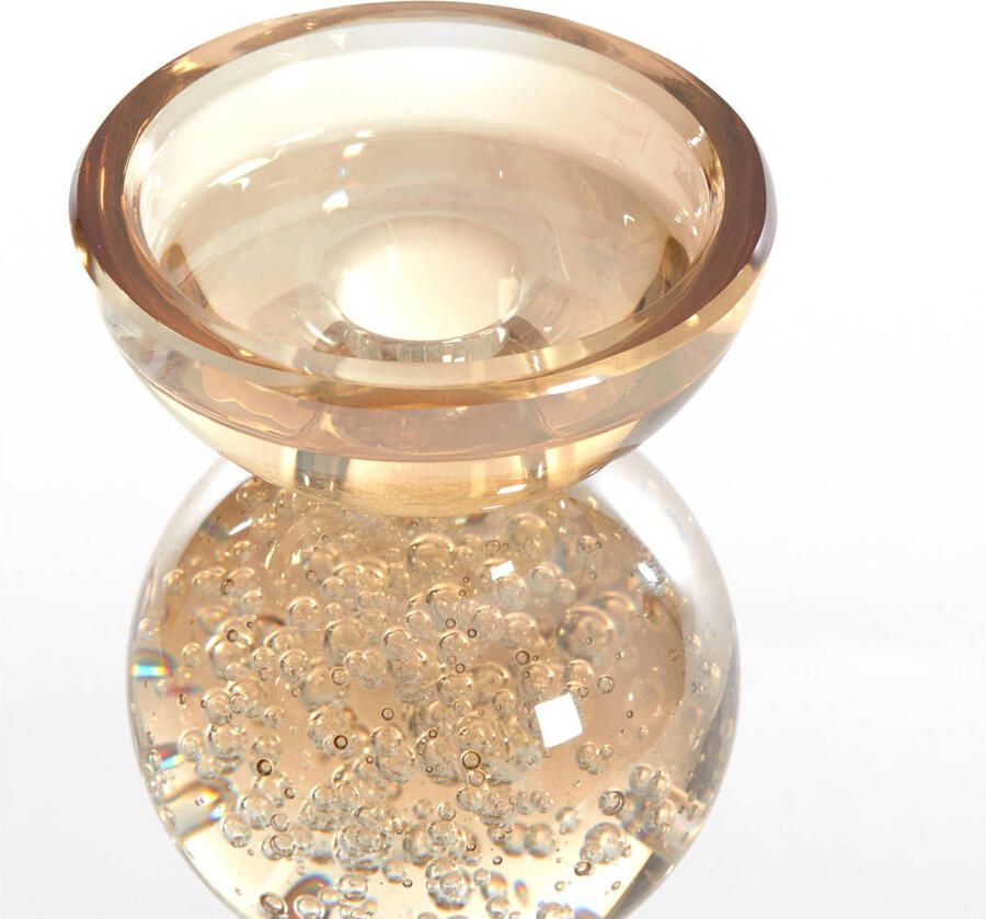 Trendhopper Kandelaar Itinga Glas Bubbel Amber 15 5 Cm