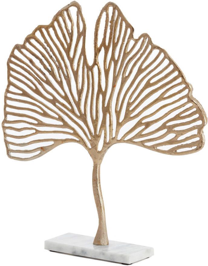 Light & Living Deco Beeld Leaf Goud Marmer|steen
