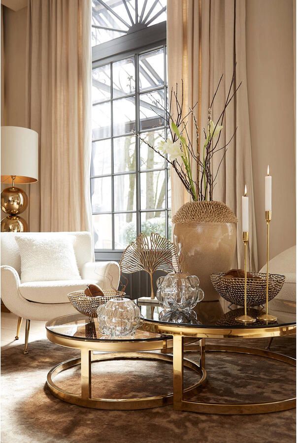 Light & Living Deco Beeld Leaf Goud Marmer|steen - Foto 2