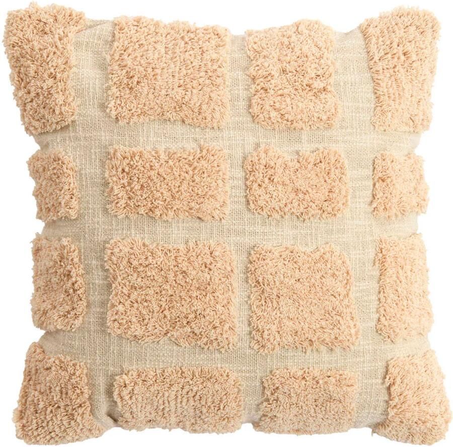 Light & Living sierkussen FASANO licht roze+crème (45 x 45 x 10 cm)