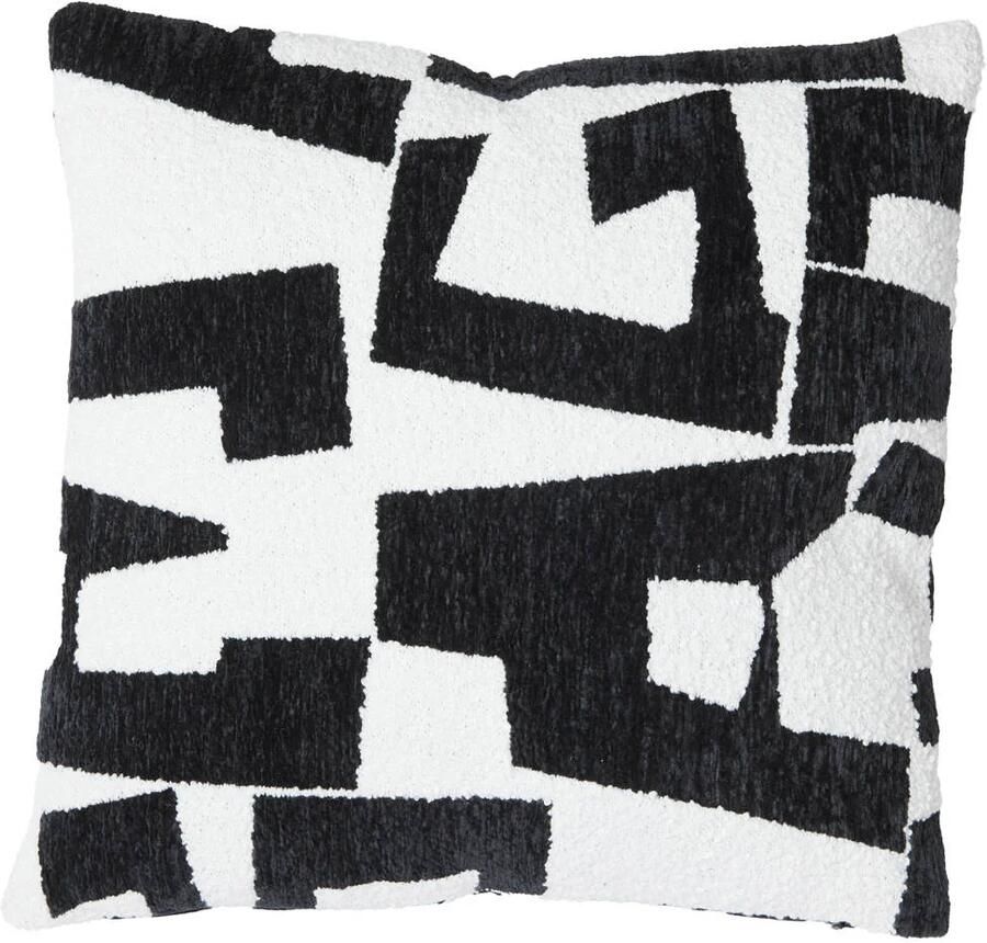 Light & Living sierkussen METRAL zwart+crème (45x45 cm)