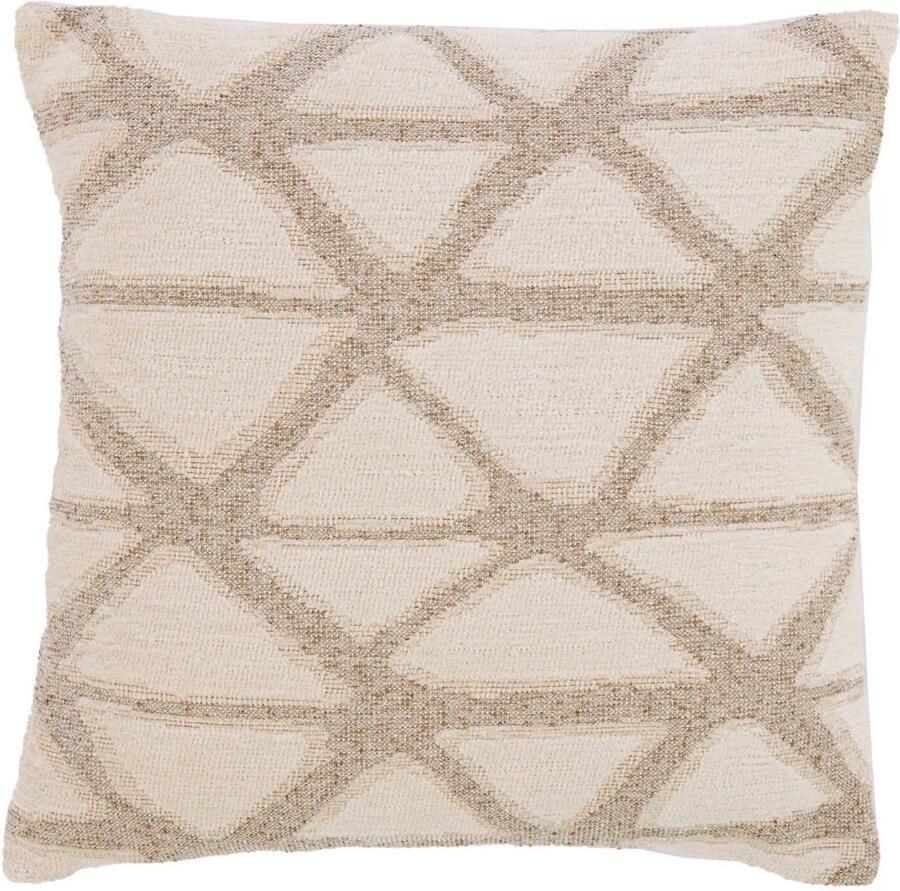 Light & Living sierkussen Muncie zand crème (45x45 cm)