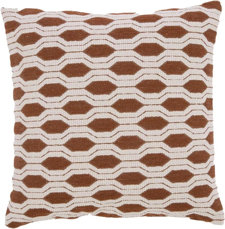 Light & Living sierkussen RENTON brons+crème (45x45 cm)