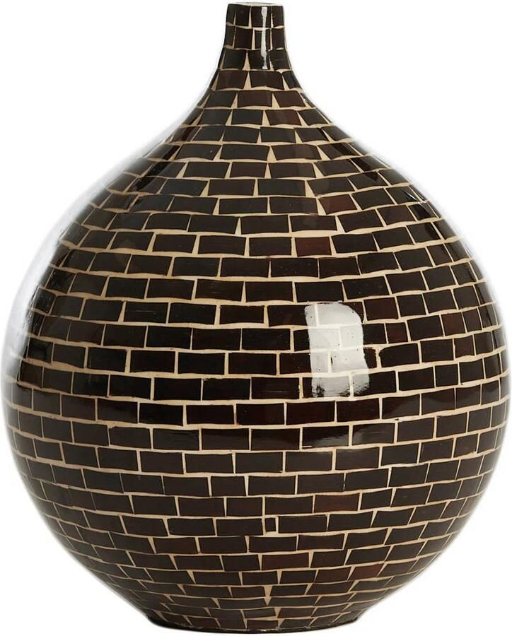 Light & Living Vaas Elorza Donkerbruin Ø22cm