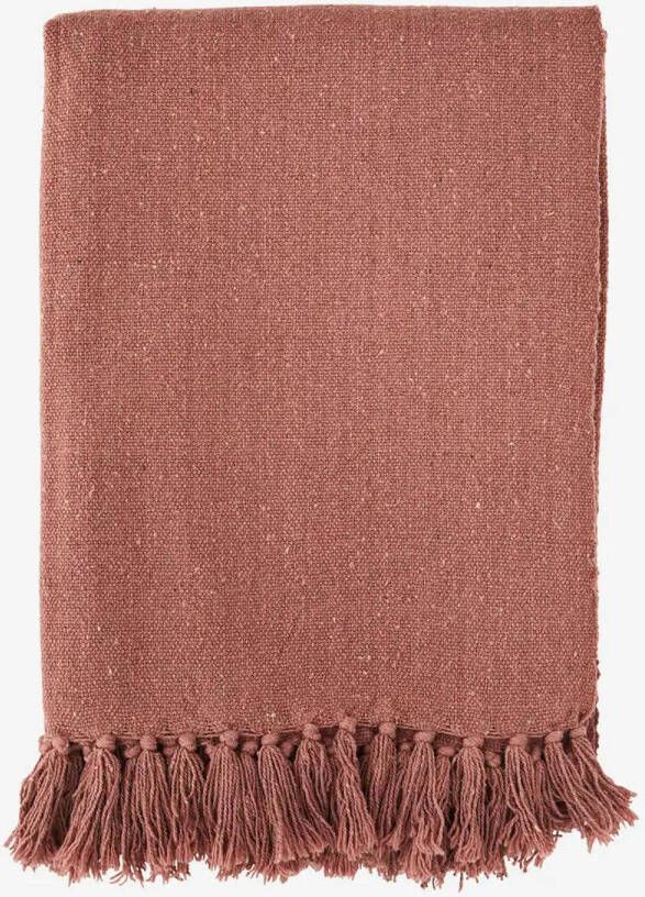 Madam Stoltz plaid oudroze (125x175 cm)