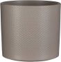 Mica Decorations Bloempot in kleur relief taupe keramiek voor kamerplant H21.5 x D23 cm- plantenpotten binnen Plantenpotten - Thumbnail 1