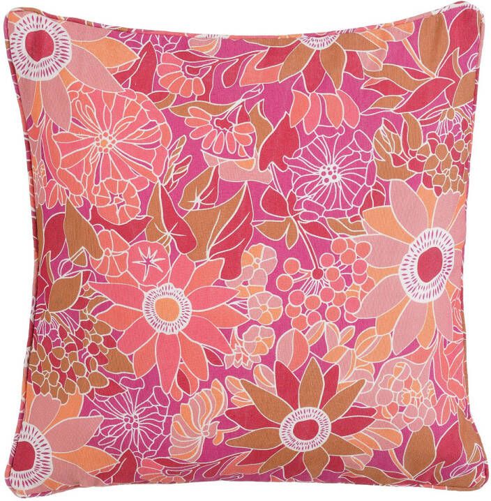 Mica Decorations kussen Fleur roze (45x45x10 cm)