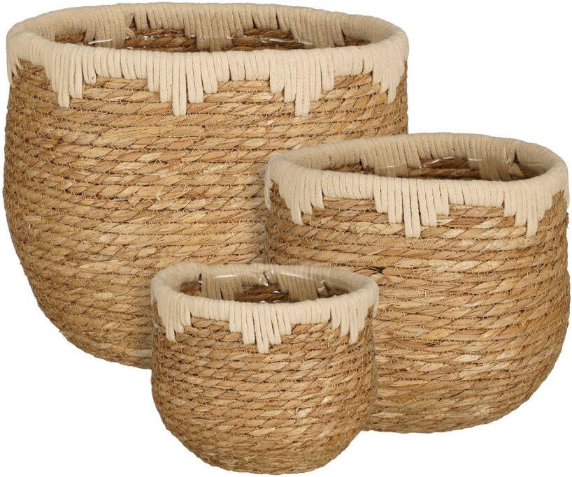 Mica Decorations mand (set van 3) (beige)