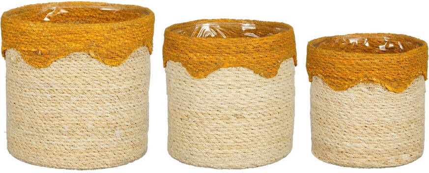 Mica Decorations mand (set van 3) (geel)