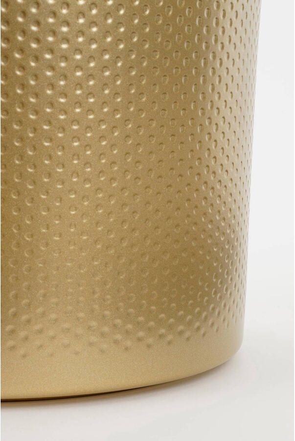 Mica Decorations Bloempot in kleur relief goud keramiek voor kamerplant H21.5 x D23 cm- plantenpotten binnen Plantenpotten