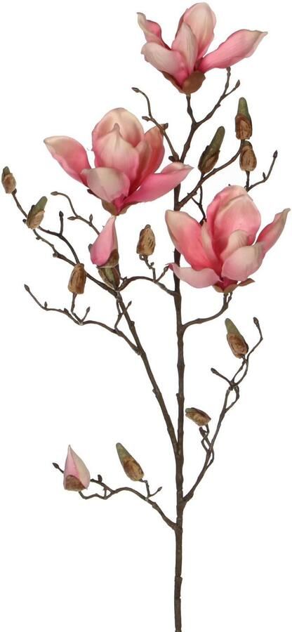 Mica Decorations Roze Magnolia beverboom kunsttak kunstplant 90 cm Kunstplanten kunsttakken Kunstbloemen boeketten Kunstbloemen
