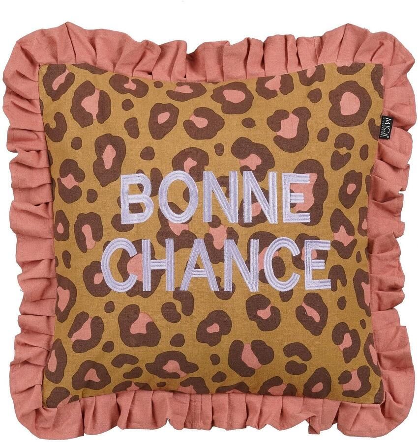 Mica Decorations sierkussen Bonne Chance (45x45 cm)