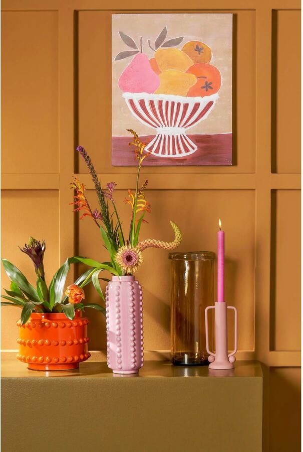 Mica Decorations Boaz Vaas H30 x Ø11 cm Keramiek Roze - Foto 3