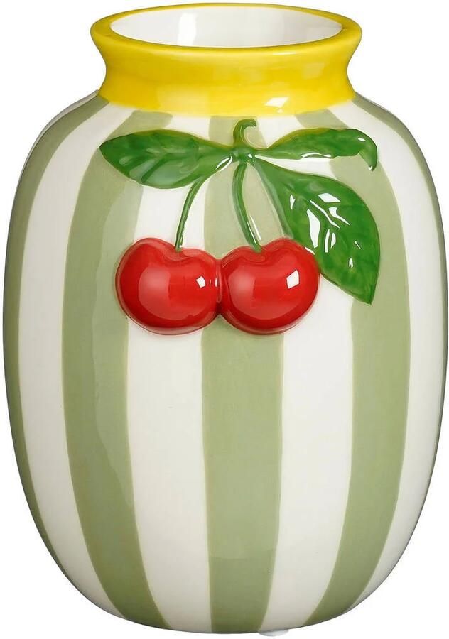 Mica Decorations vaas Kers groen (13x12x15.5 cm)