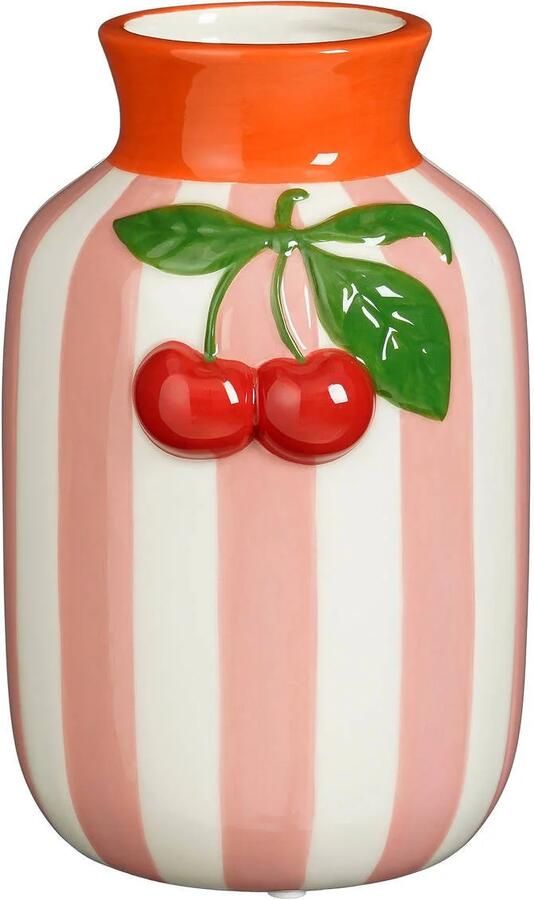 Mica Decorations vaas Kers roze (12x11x18 cm)
