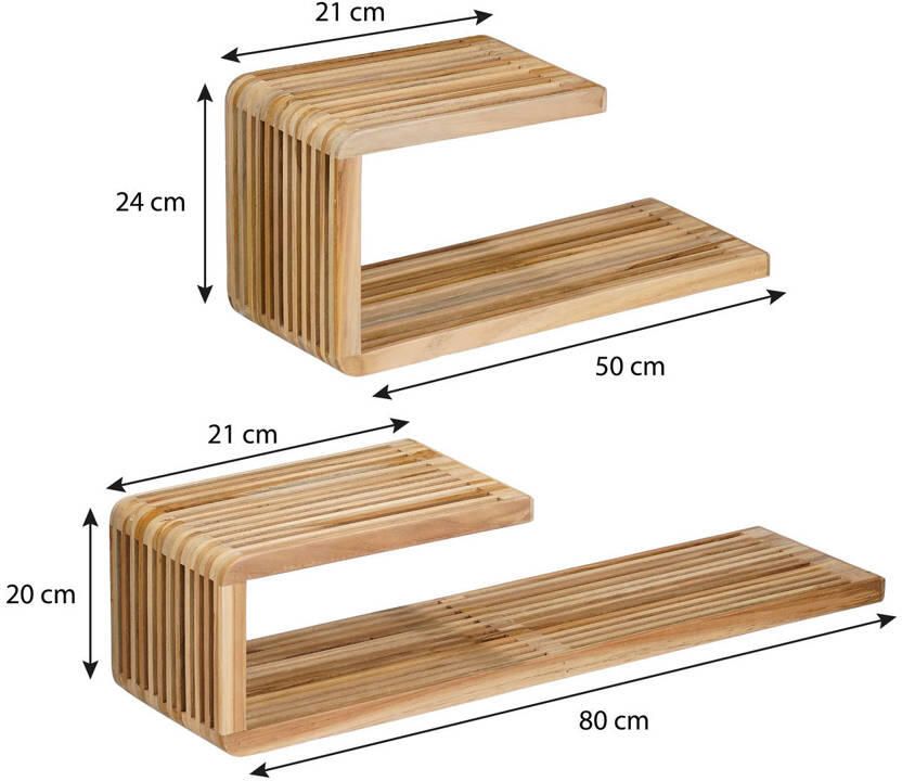 Mica Decorations wandplank Josha (set van 2) (80x21 cm) - Foto 2