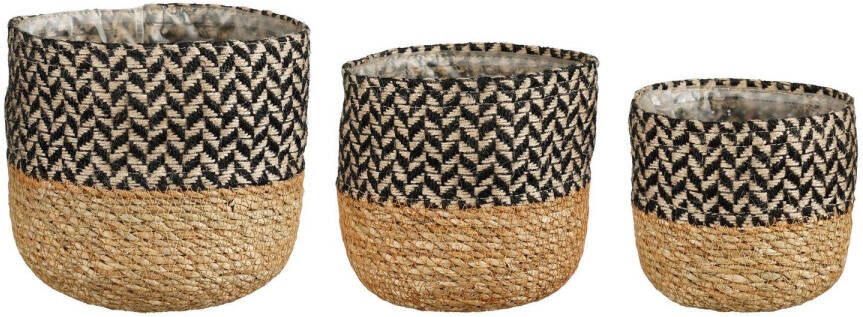Mica Decorations opbergmand (set van 3) (zwart)