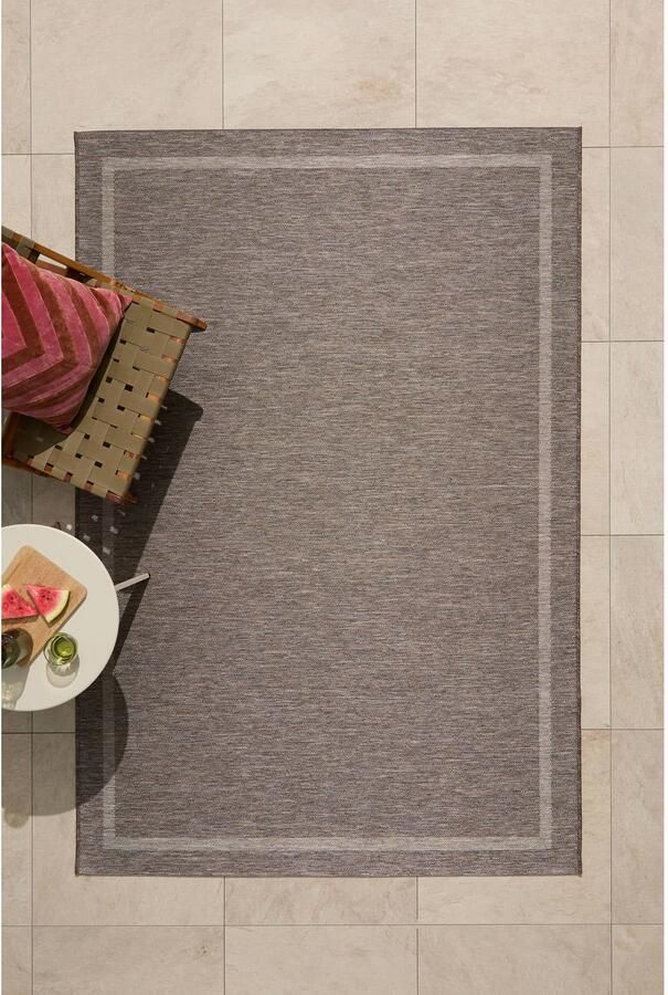NOUS Living binnen- en buitenvloerkleed donkergrijs zand (230x160 cm)