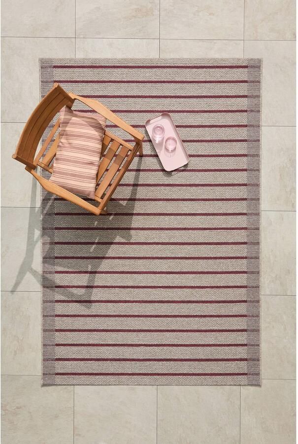NOUS Living binnen- en buitenvloerkleed zand roodroze (230x160 cm)