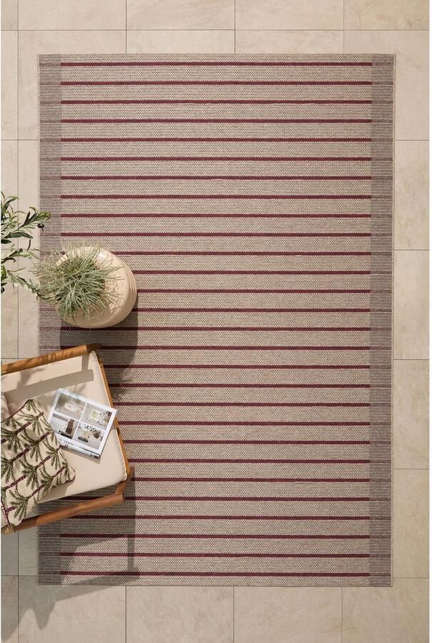 NOUS Living binnen- en buitenvloerkleed zand roodroze (290x200 cm)