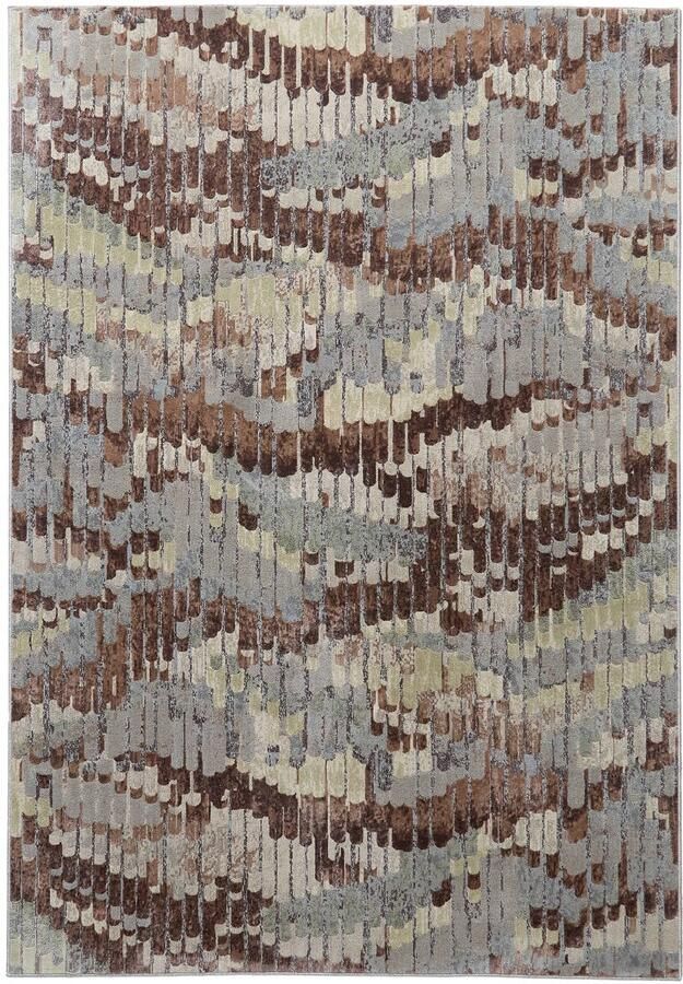 NOUS Living vloerkleed bruin blauwgrijs (290x200 cm)