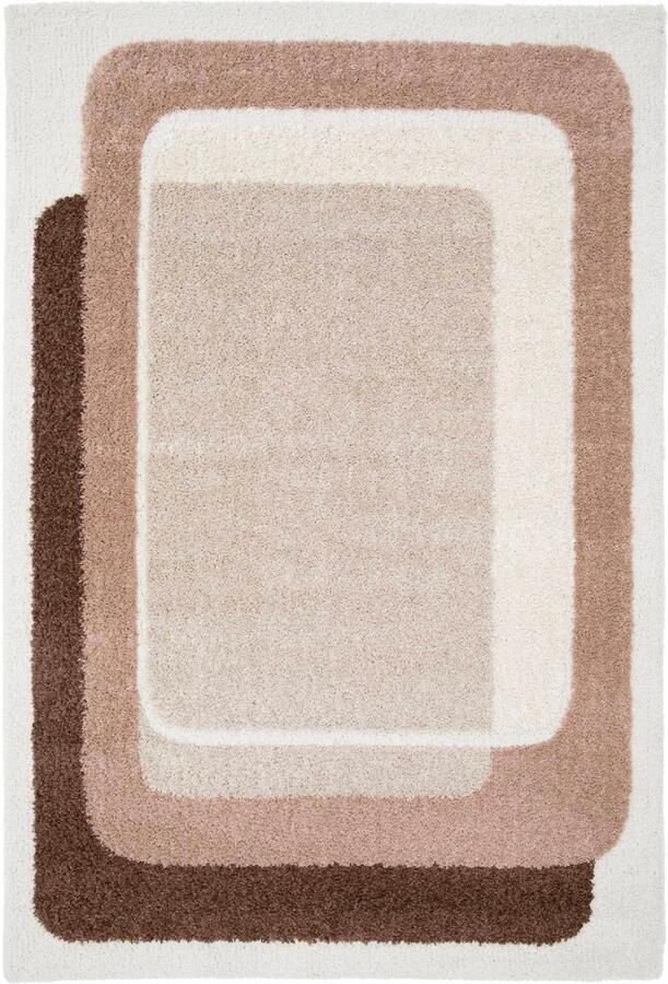 NOUS Living vloerkleed crème oudroze donkerbruin (290x200 cm)
