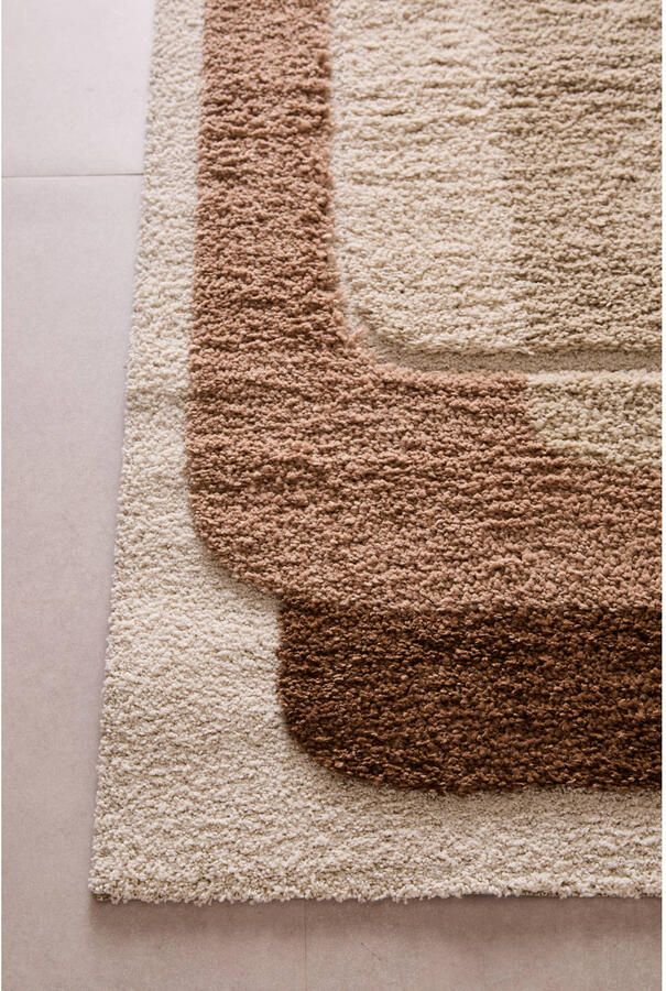 NOUS Living vloerkleed crème oudroze donkerbruin (230x160 cm) - Foto 3