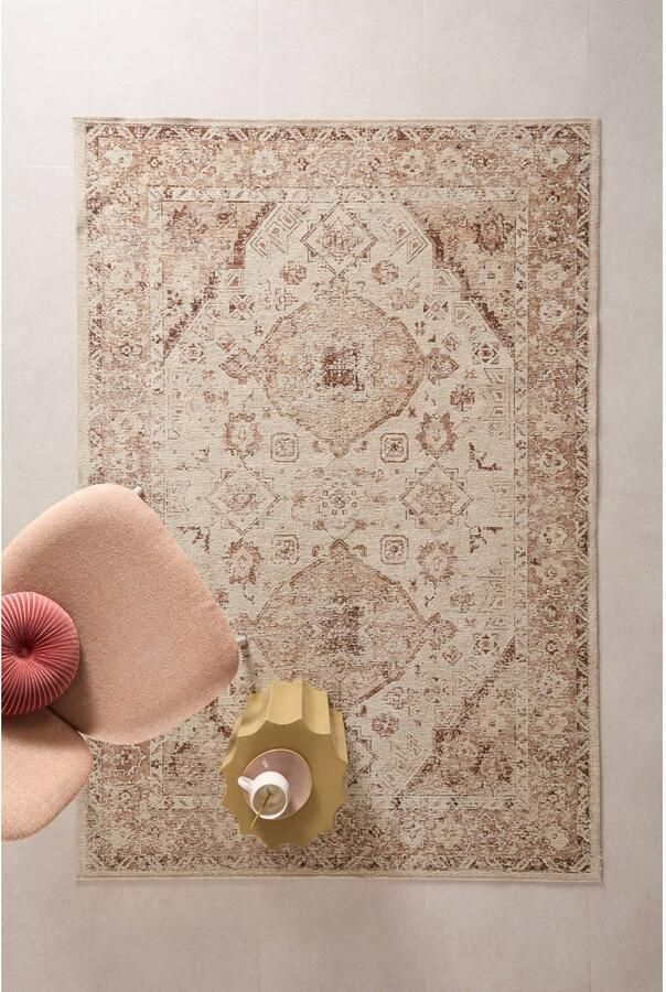 NOUS Living vloerkleed crème roodbruin (230x160 cm)