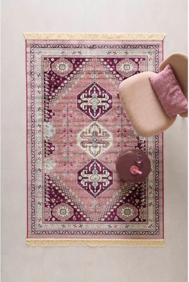 NOUS Living vloerkleed Granby rood roze (230x160 cm)
