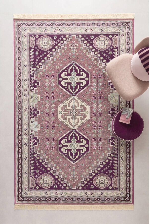 NOUS Living vloerkleed Granby rood roze (300x195 cm)