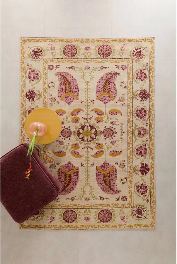 NOUS Living vloerkleed Romina roze burgundy (290x200cm)