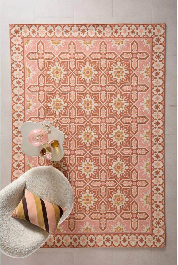 NOUS Living vloerkleed Rosalia roze terra (290x200cm)