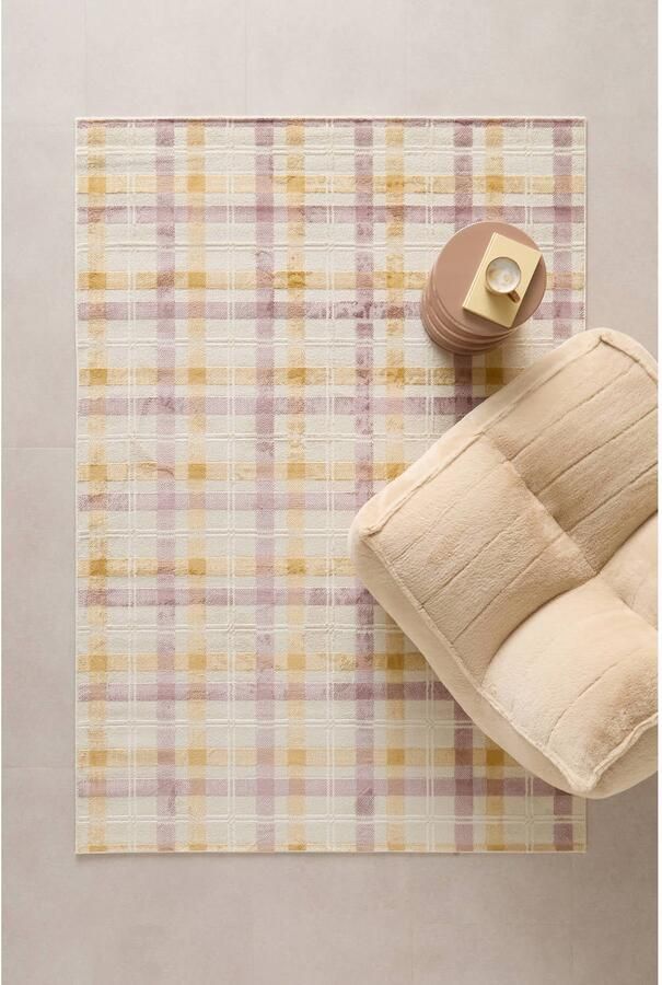 NOUS Living vloerkleed Tiana roze geel (230x160 cm)