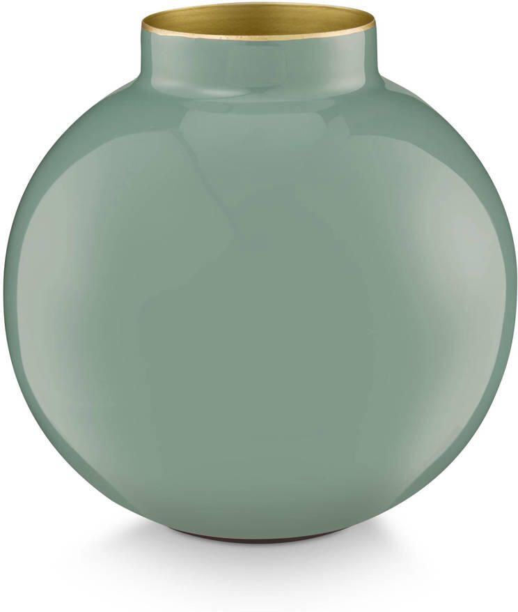 Pip Studio vaas metaal (groen) (17 cm)