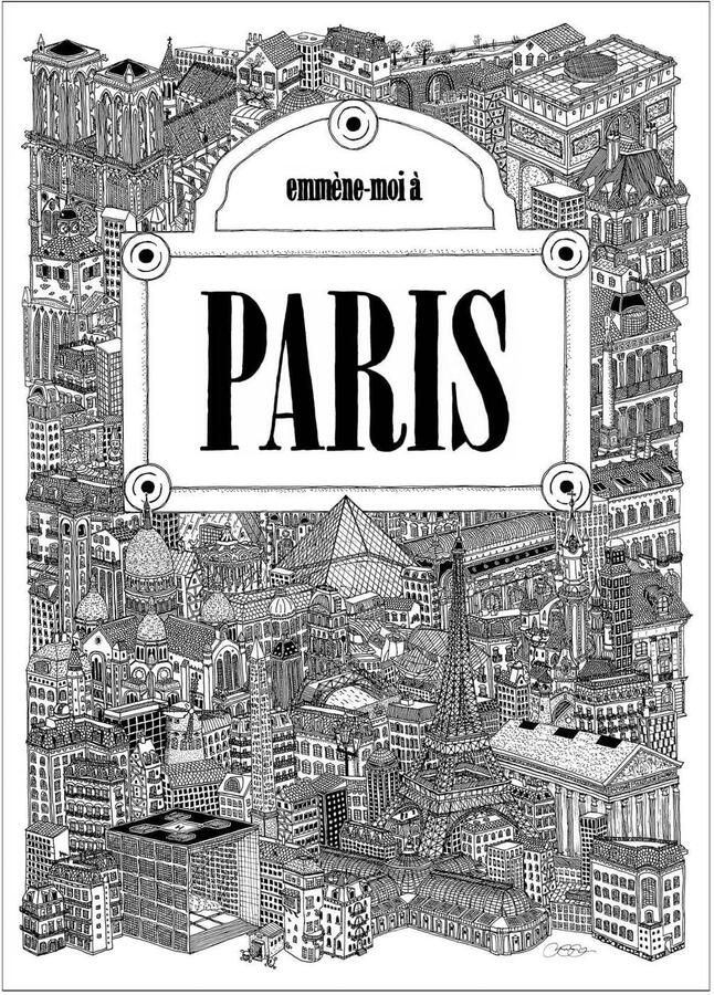 Poster & Frame Poster Benjamin Noir Paris (50 x 70 cm)
