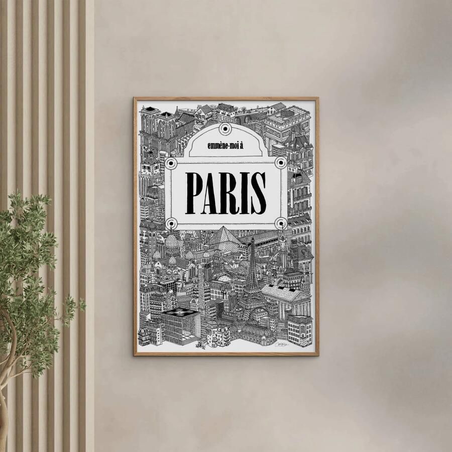 Poster & Frame Poster Benjamin Noir Paris (30 x 40 cm) - Foto 2