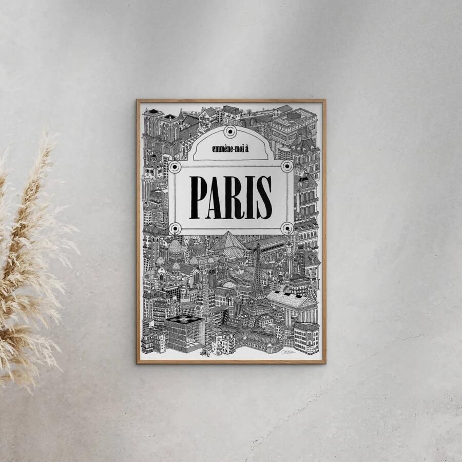 Poster & Frame Poster Benjamin Noir Paris (50 x 70 cm) - Foto 2
