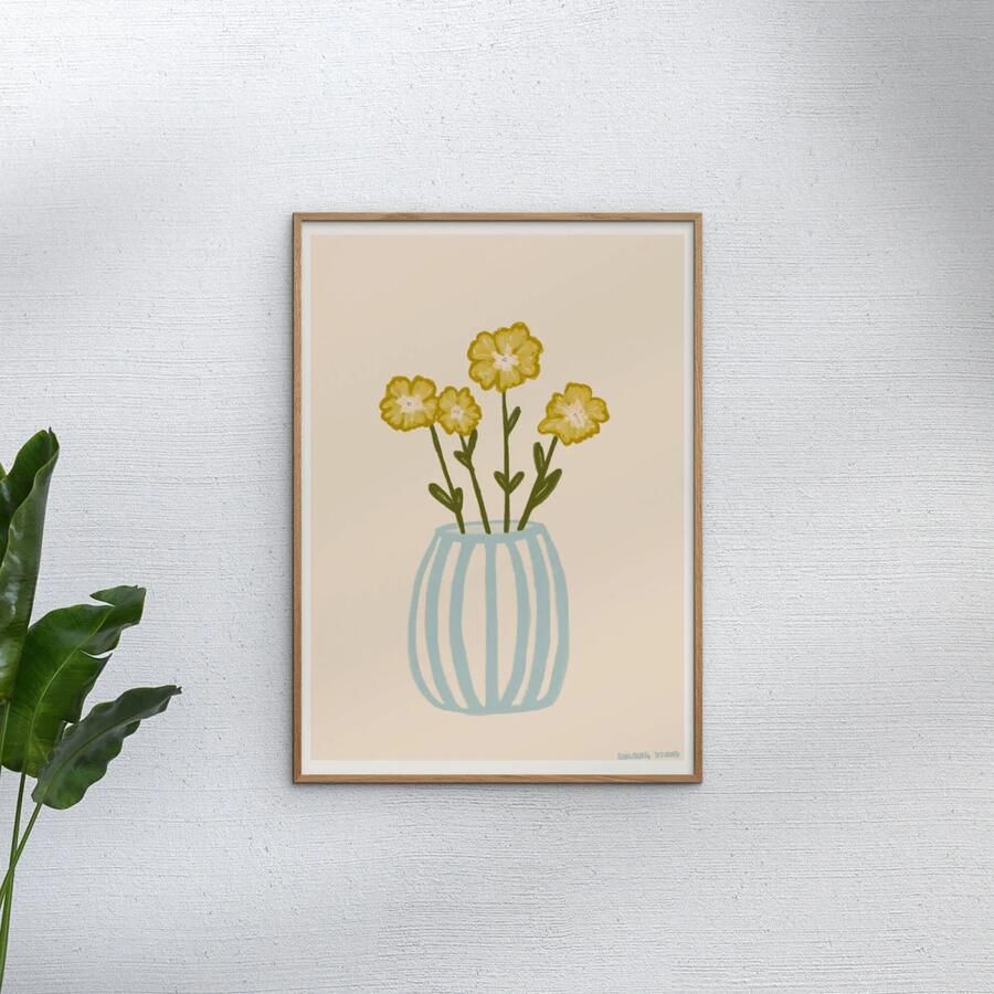 Poster & Frame Poster Engberg Studio Yellow Flowers in a Blue Vase (30 x 40 cm) - Foto 2