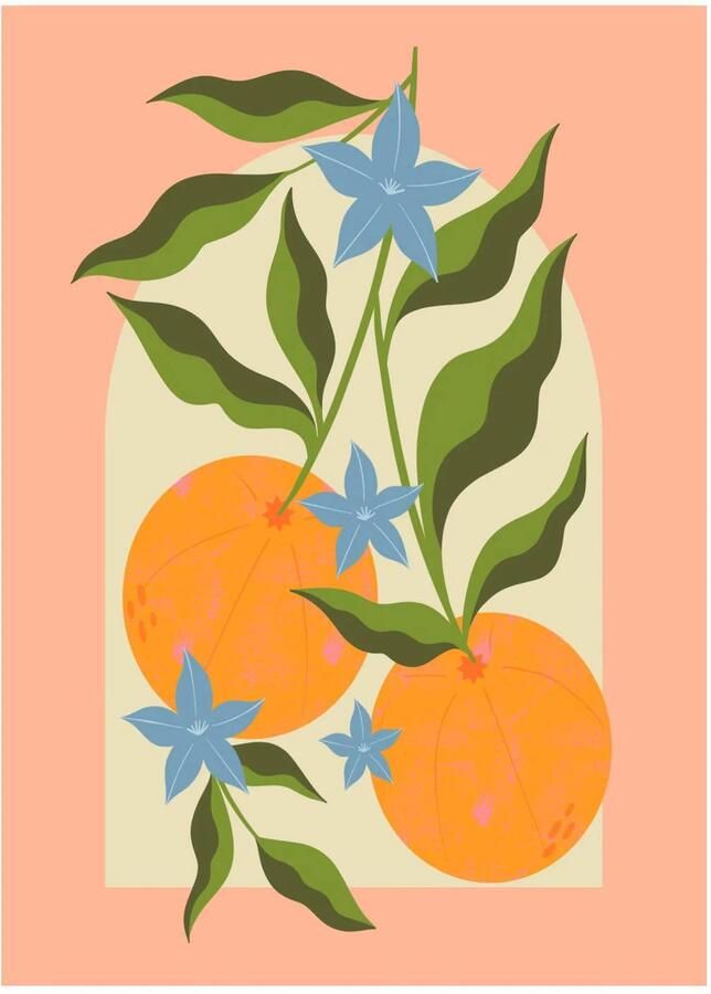 Poster & Frame Poster Melissa Donne Orange Branch with Flowers (50 x 70 cm)