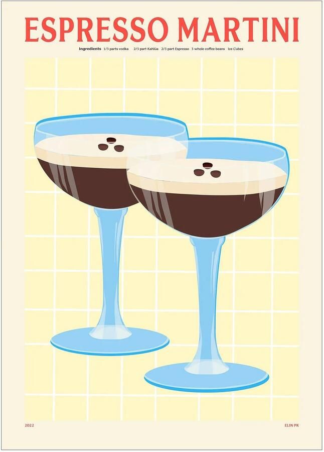 Poster & Frame Poster PSTR Studio PSTR studio x Elin PK Espresso Martini (70 x 100 cm)
