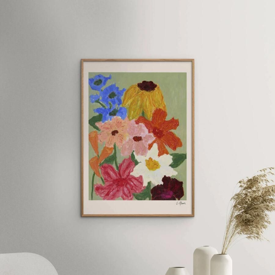 Poster & Frame Poster The Poster Club x Carla Llanos Flowers on Sage Green (30 x 40 cm) - Foto 2